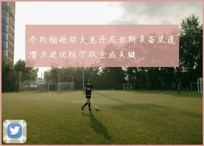 乔约翰逊称麦克丹尼尔斯具备皮蓬潜力进攻防守双全成关键